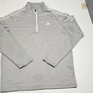 Adidas 1/4 zip gray pullover shirt Mens medium logo